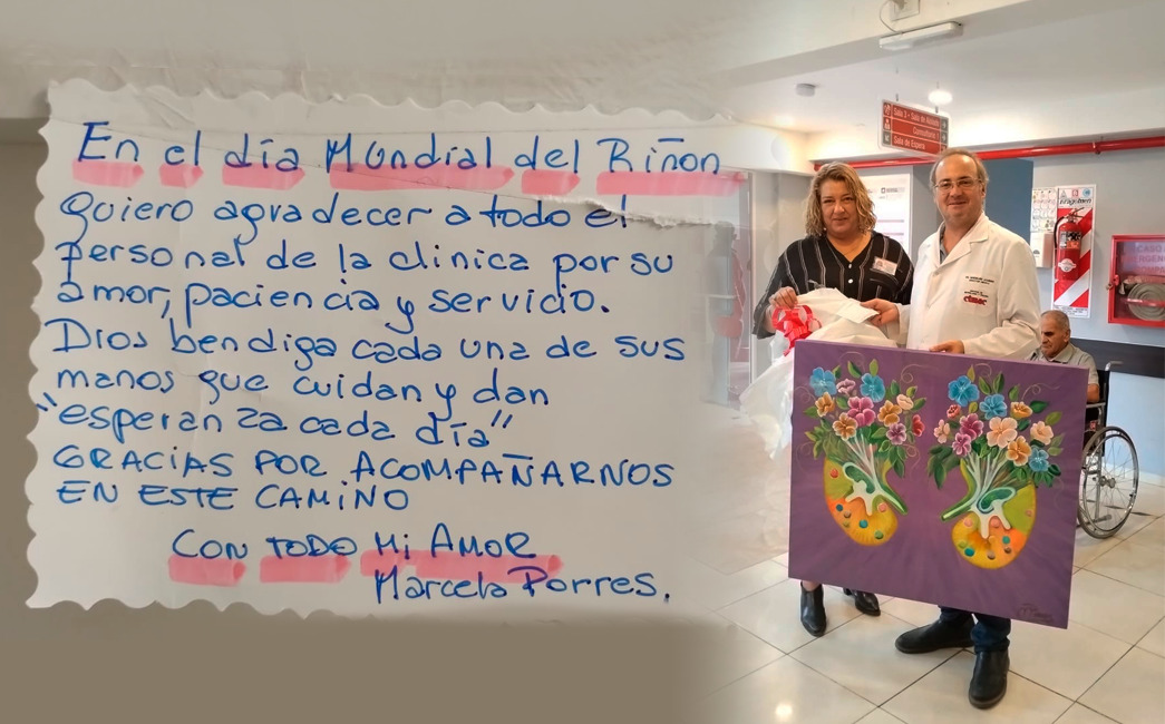 Un gesto que nos inspira: paciente del Servicio de Nefrología y Diálisis obsequió una obra a CIMAC